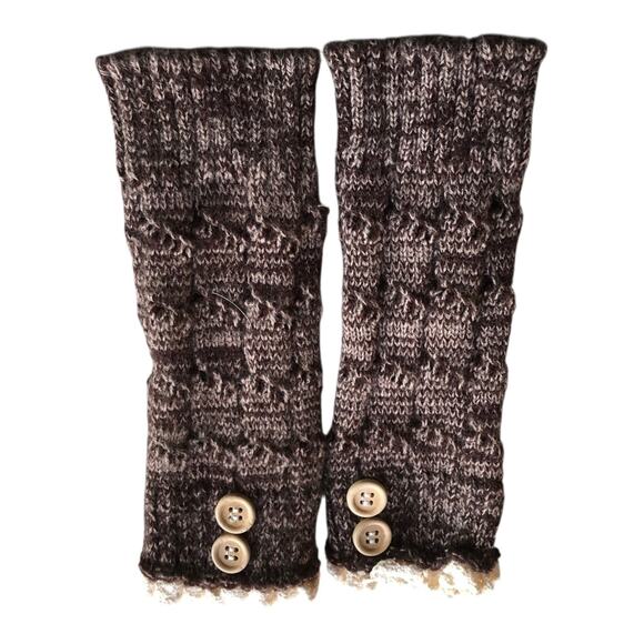 If Collection Leg Warmers Knitted Crochet 100% Acrylic Button Detail 2 Pairs - Picture 10 of 15